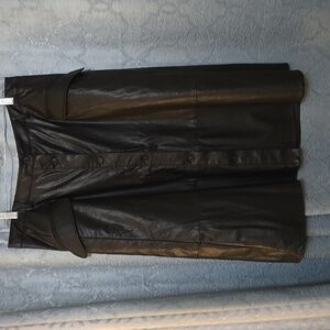 Banana Republic black faux leather midi skirt - sz 14